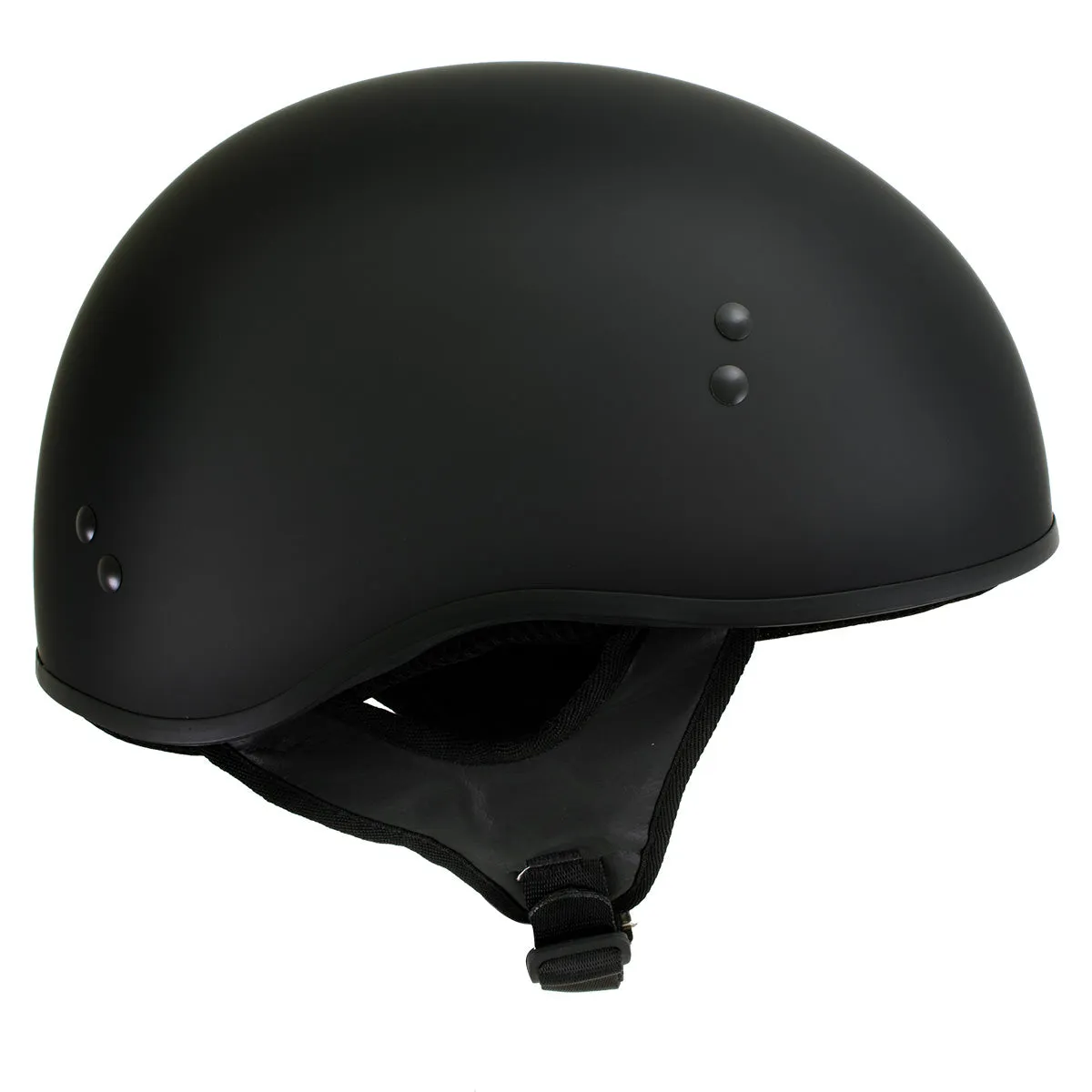 HLD1001 'Flat Matte Black' Motorcycle DOT Skull Cap Classic Half Helmet for Men and Women Biker