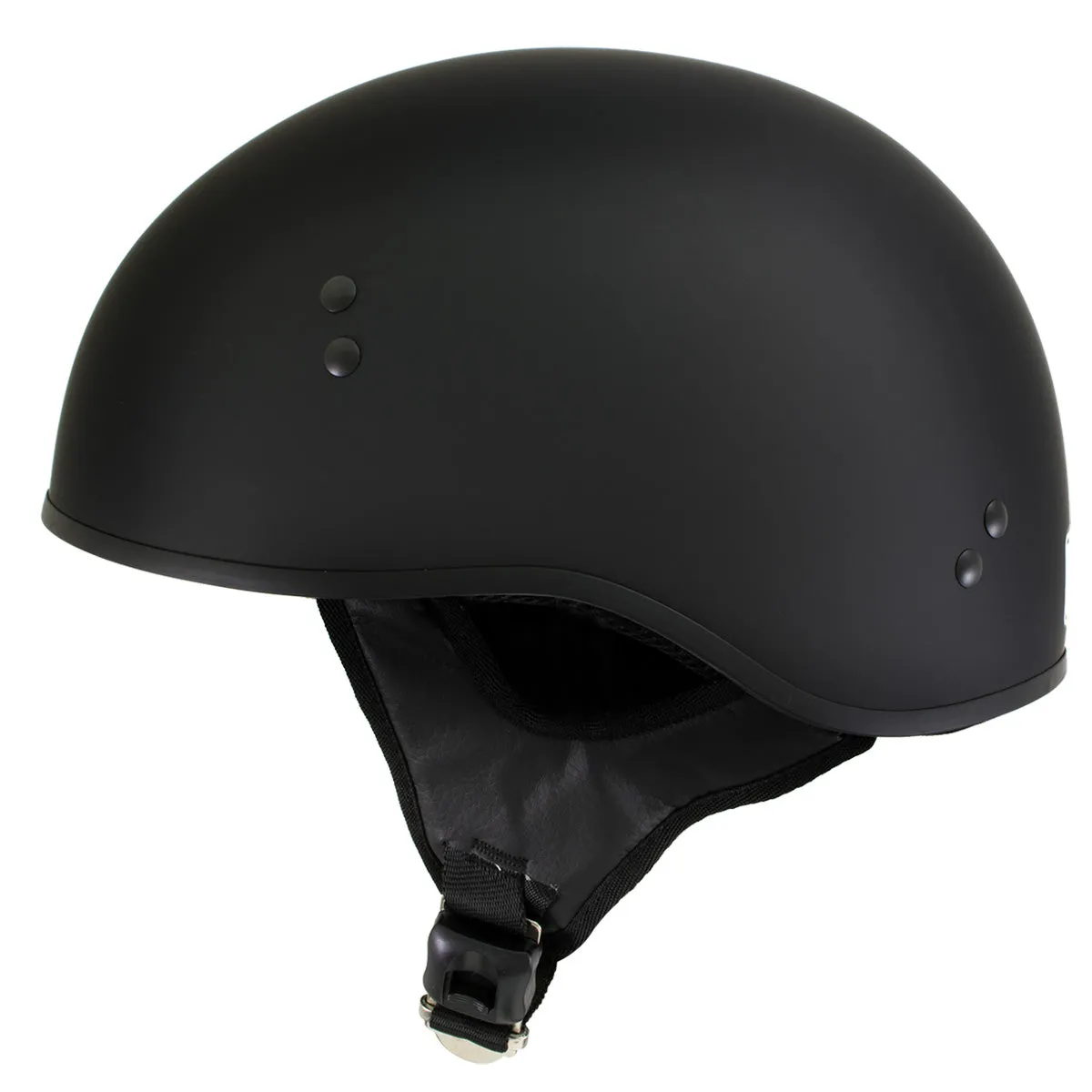 HLD1001 'Flat Matte Black' Motorcycle DOT Skull Cap Classic Half Helmet for Men and Women Biker