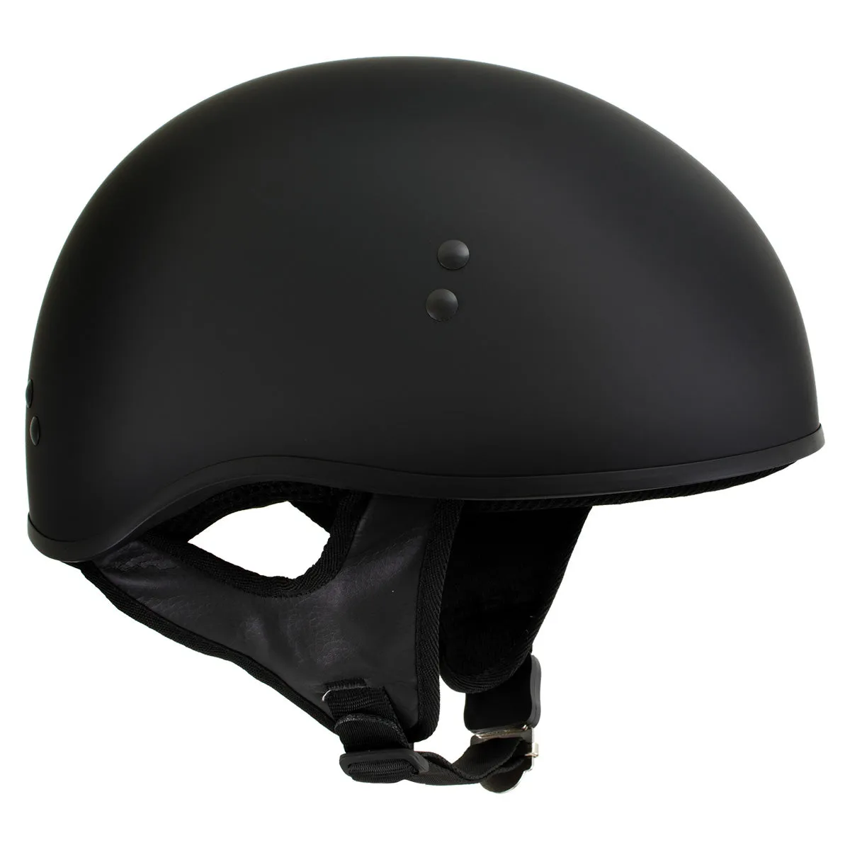 HLD1001 'Flat Matte Black' Motorcycle DOT Skull Cap Classic Half Helmet for Men and Women Biker