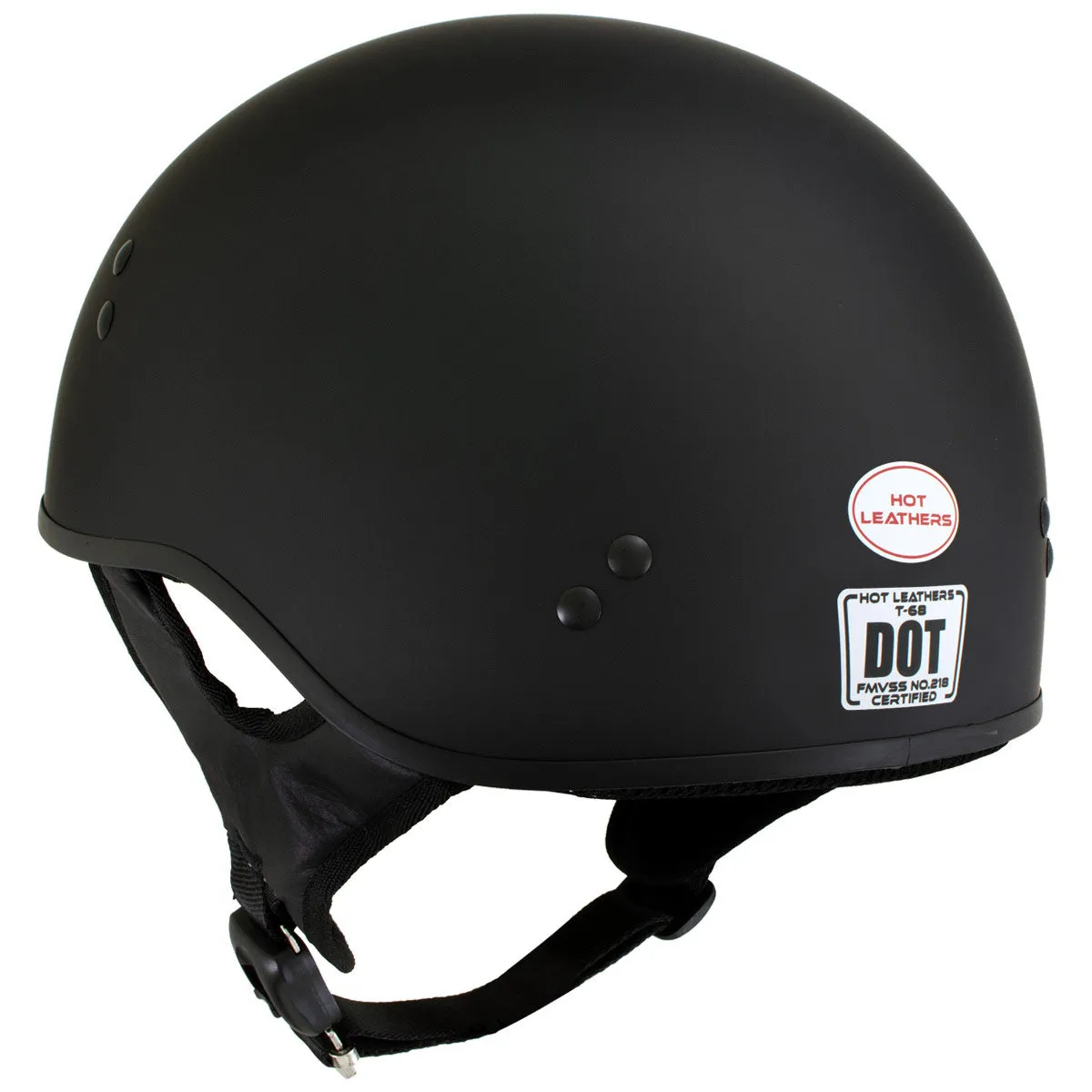 HLD1001 'Flat Matte Black' Motorcycle DOT Skull Cap Classic Half Helmet for Men and Women Biker