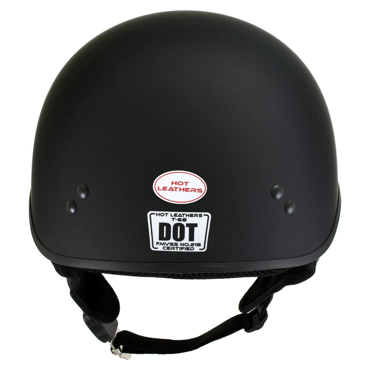 HLD1001 'Flat Matte Black' Motorcycle DOT Skull Cap Classic Half Helmet for Men and Women Biker