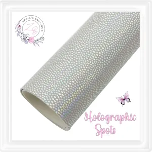 ⋅ Holographic Confetti Dots ⋅ Vegan Faux Leather ⋅ Grey ⋅