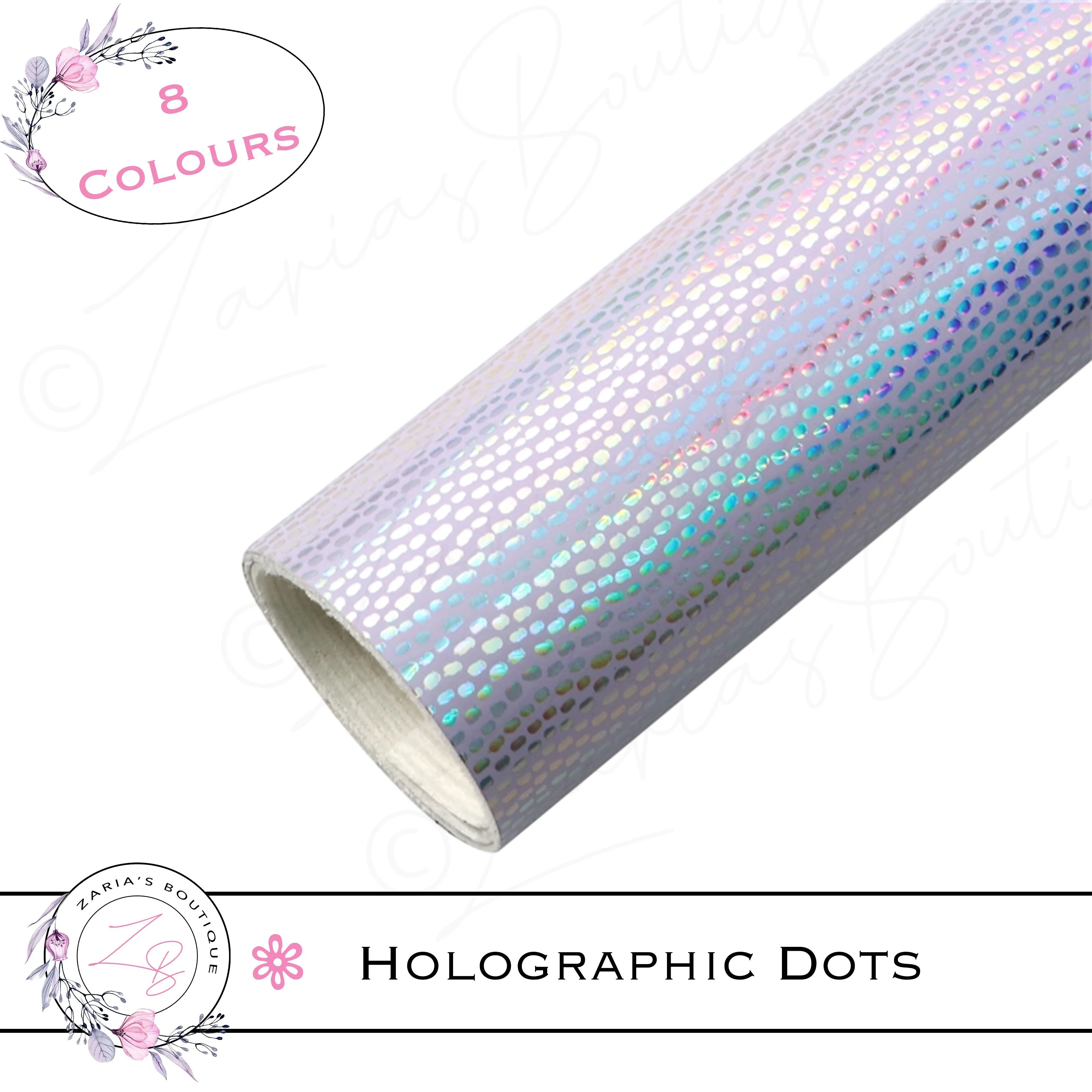⋅ Holographic Confetti Dots ⋅ Vegan Faux Leather ⋅ Light Pink ⋅