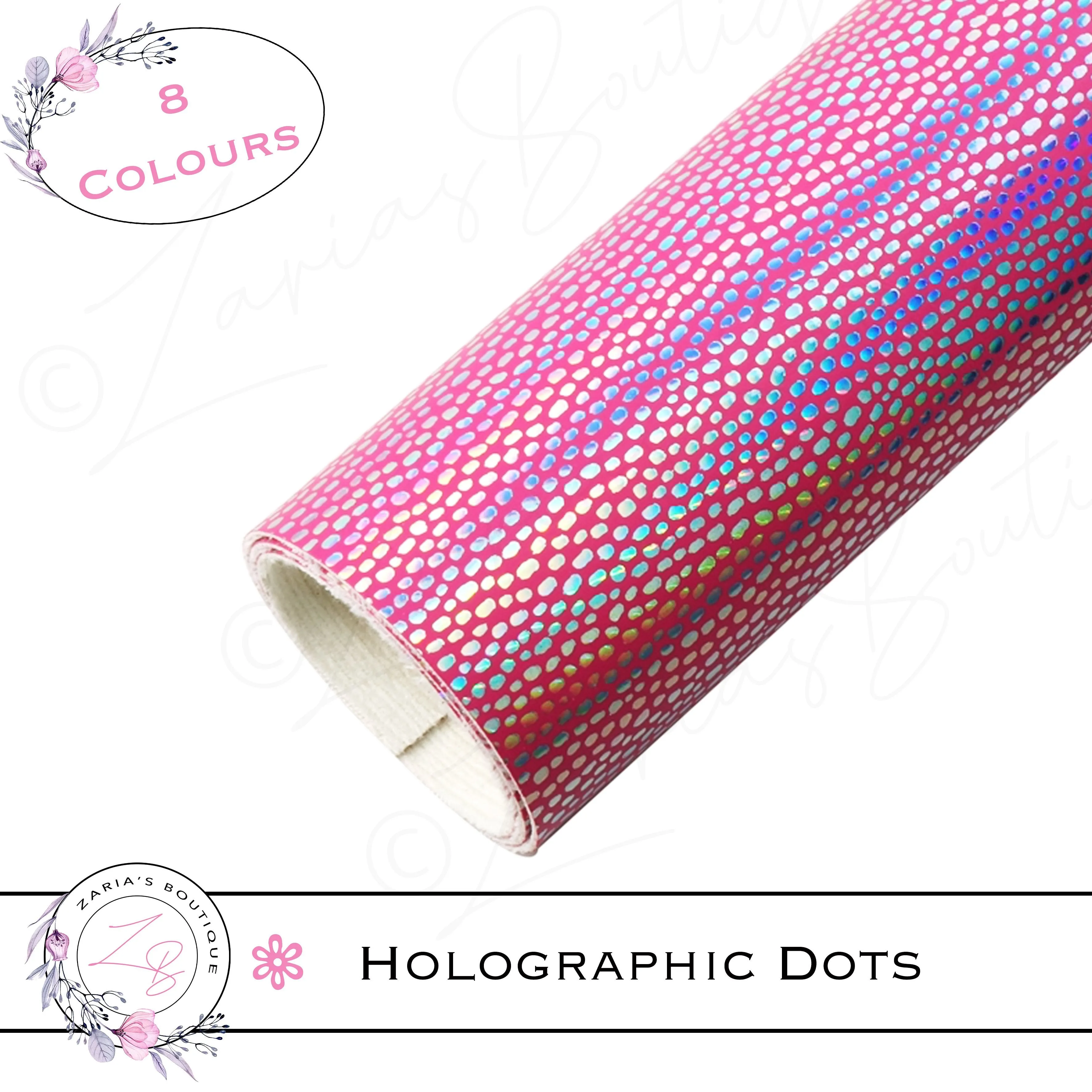 ⋅ Holographic Confetti Dots ⋅ Vegan Faux Leather ⋅ Light Pink ⋅