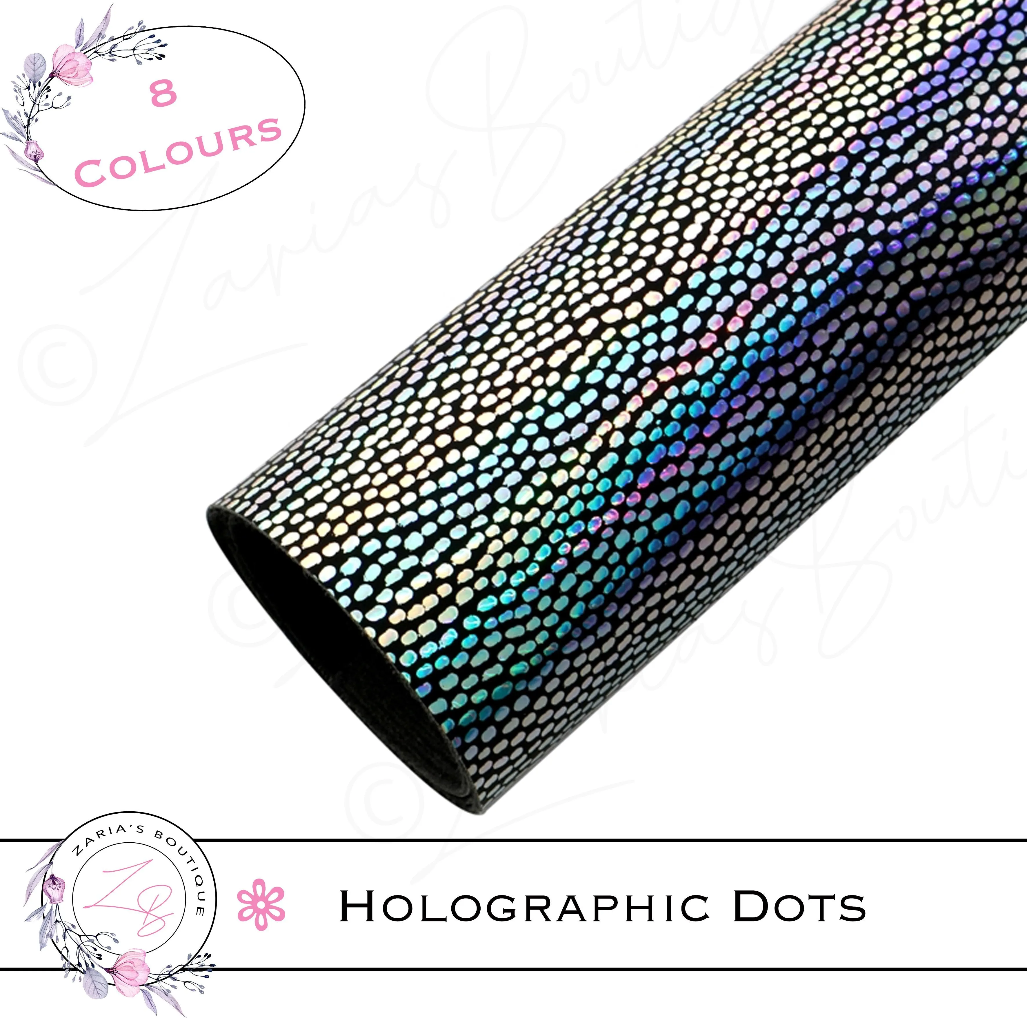 ⋅ Holographic Confetti Dots ⋅ Vegan Faux Leather ⋅ Light Pink ⋅