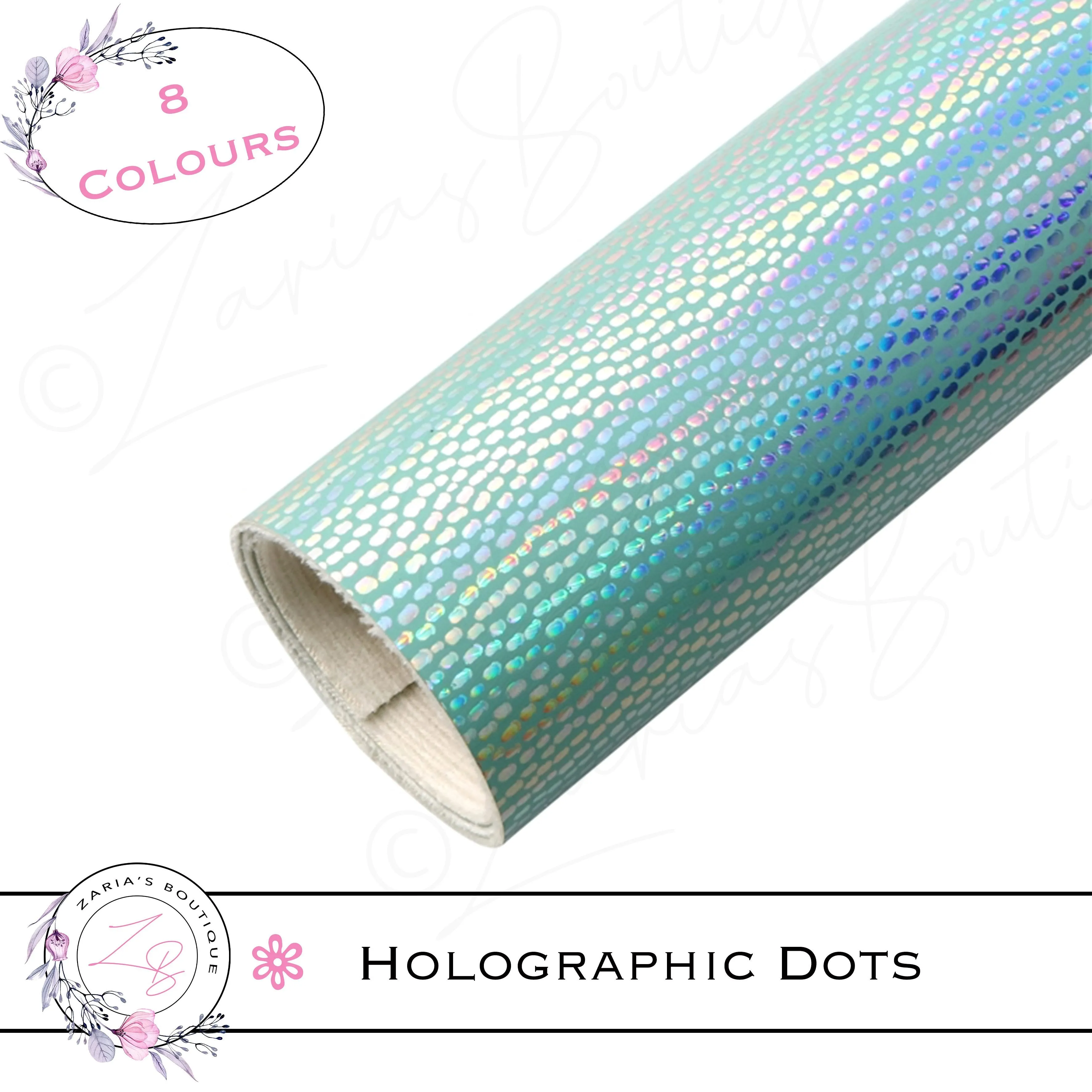 ⋅ Holographic Confetti Dots ⋅ Vegan Faux Leather ⋅ Light Pink ⋅