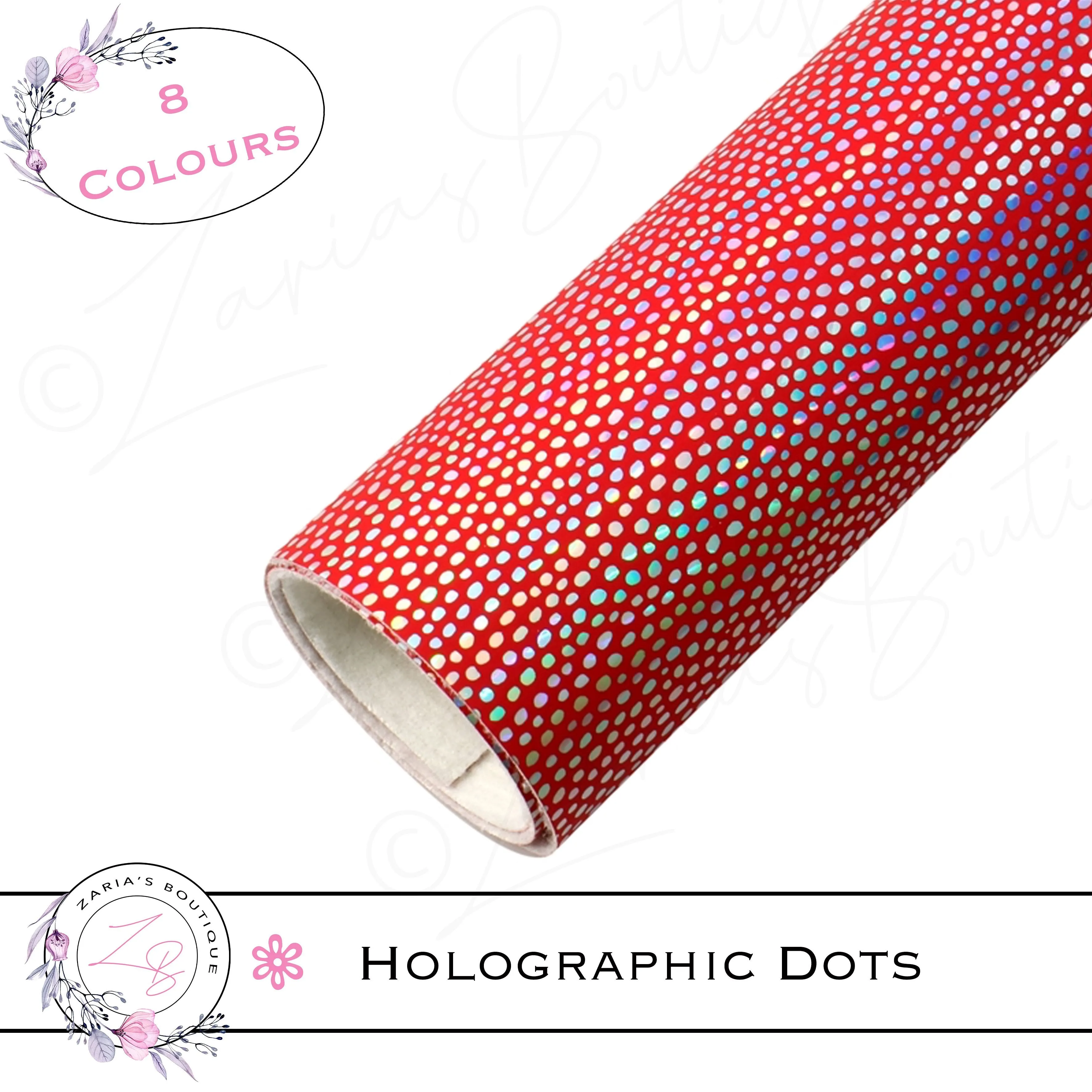⋅ Holographic Confetti Dots ⋅ Vegan Faux Leather ⋅ Light Pink ⋅