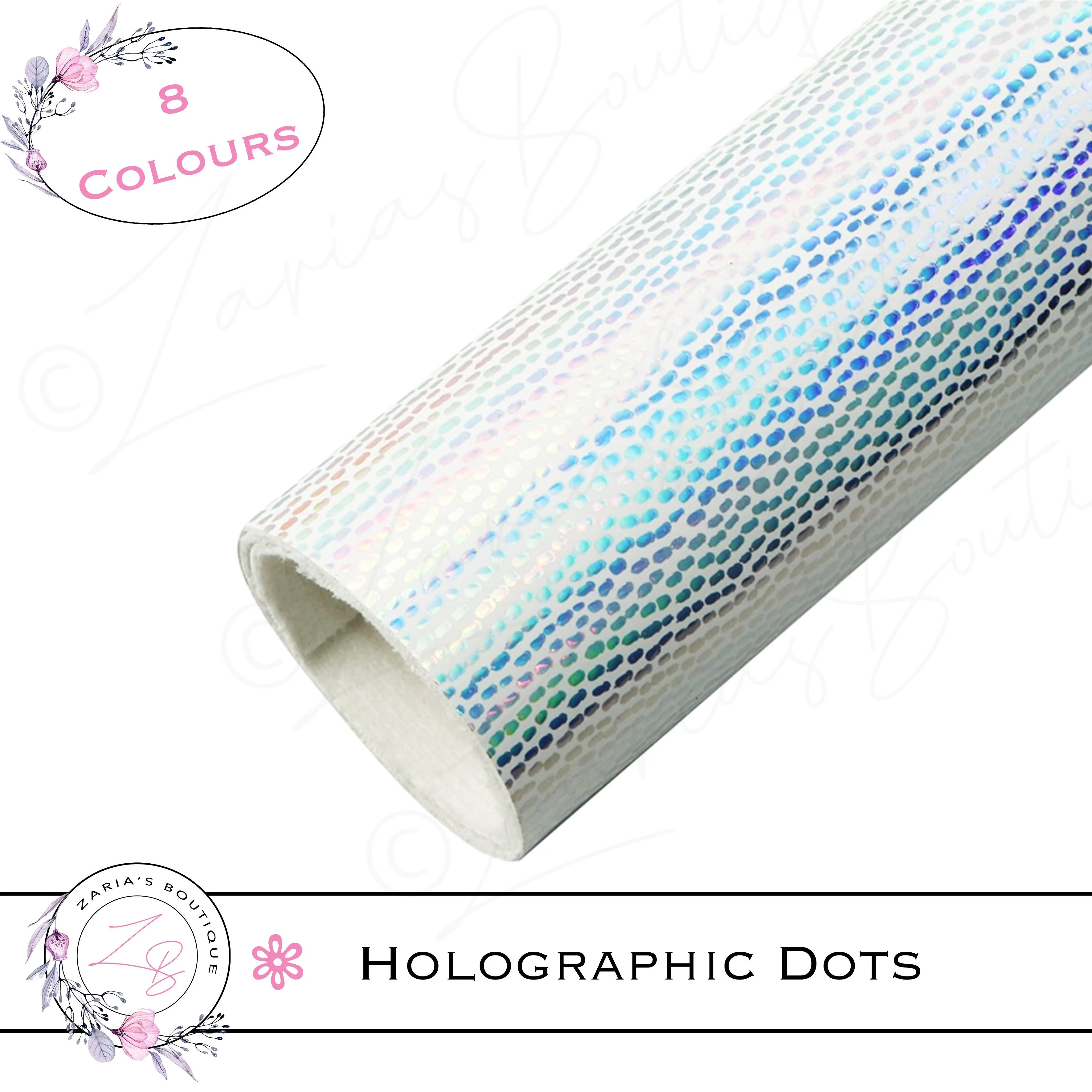 ⋅ Holographic Confetti Dots ⋅ Vegan Faux Leather ⋅ Light Pink ⋅