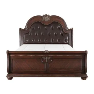 Homelegance Cavalier Queen Sleigh Bed in Dark Cherry 1757-1*