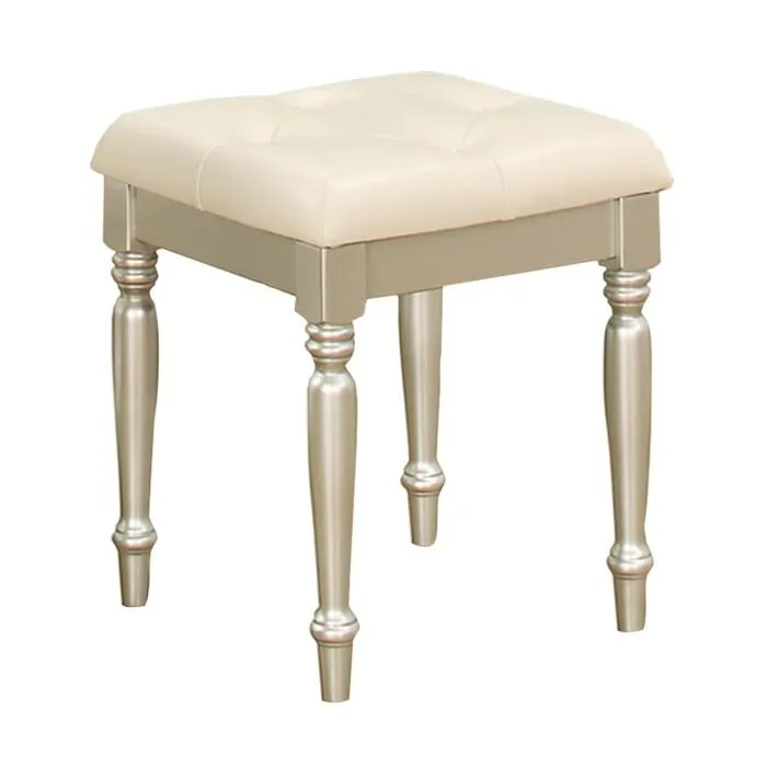 Homelegance Celandine Vanity Stool in Pearl/Silver 1928-14