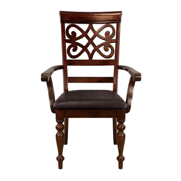 Homelegance Creswell Arm Chair in Dark Cherry (Set of 2)
