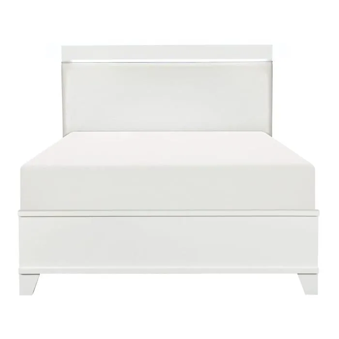 Homelegance Kerren Queen Platform Bed in White 1678W-1*