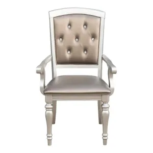 Homelegance Orsina Arm Chair in Silver (Set of 2)