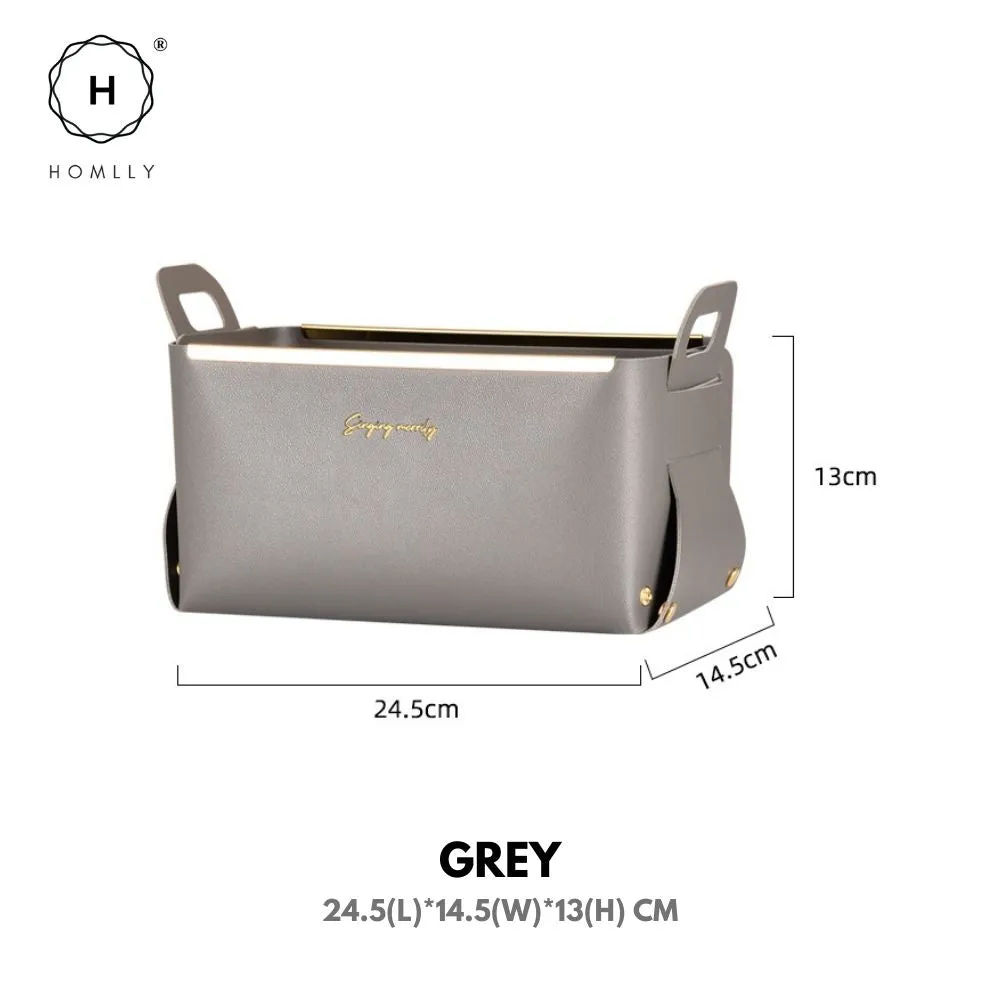 Homlly Leather PU Cosmetic Makeup Organizer Jewelry Storage Basket
