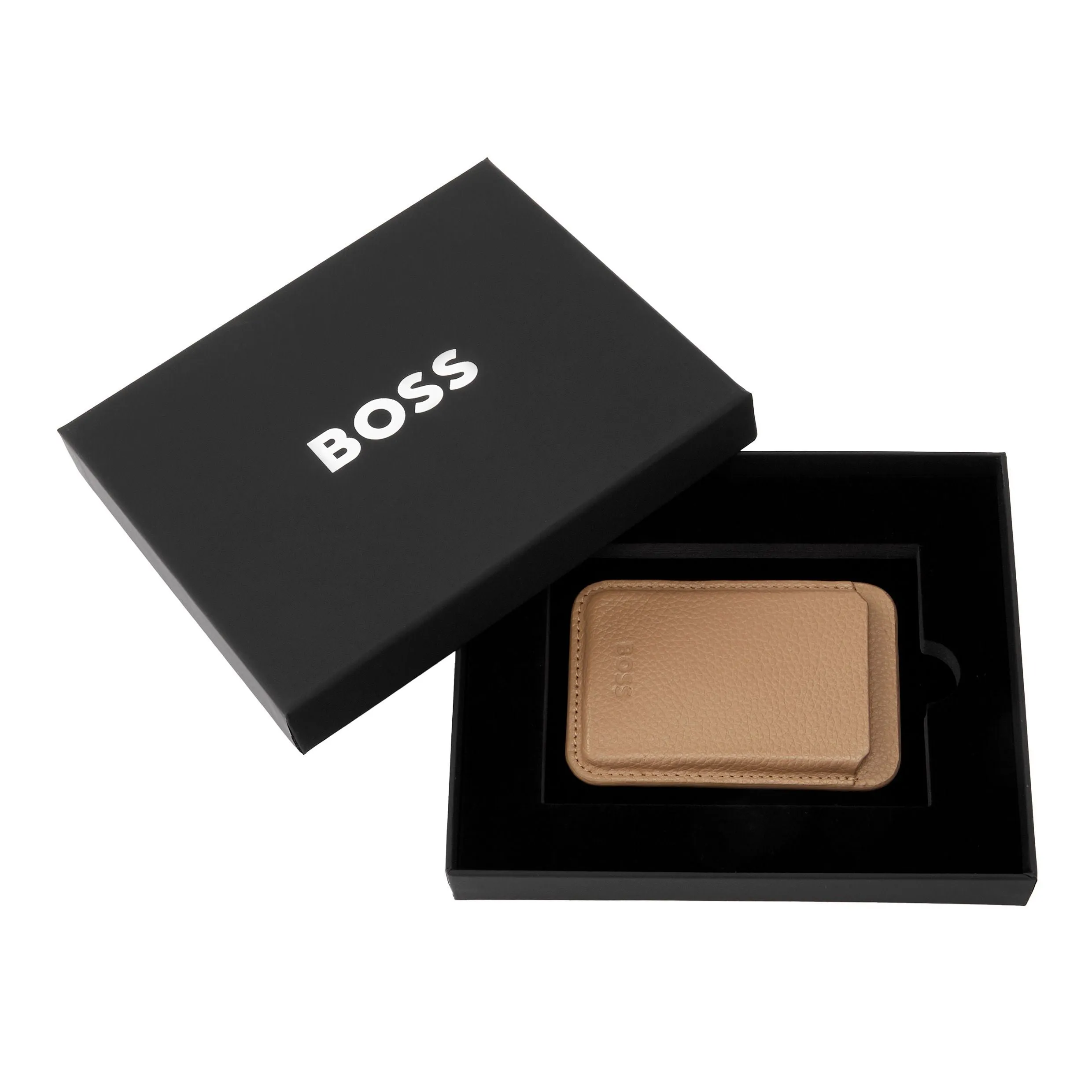 HUGO BOSS HLJ416X - Card holder with Magnet Mobile Classic Grained Camel