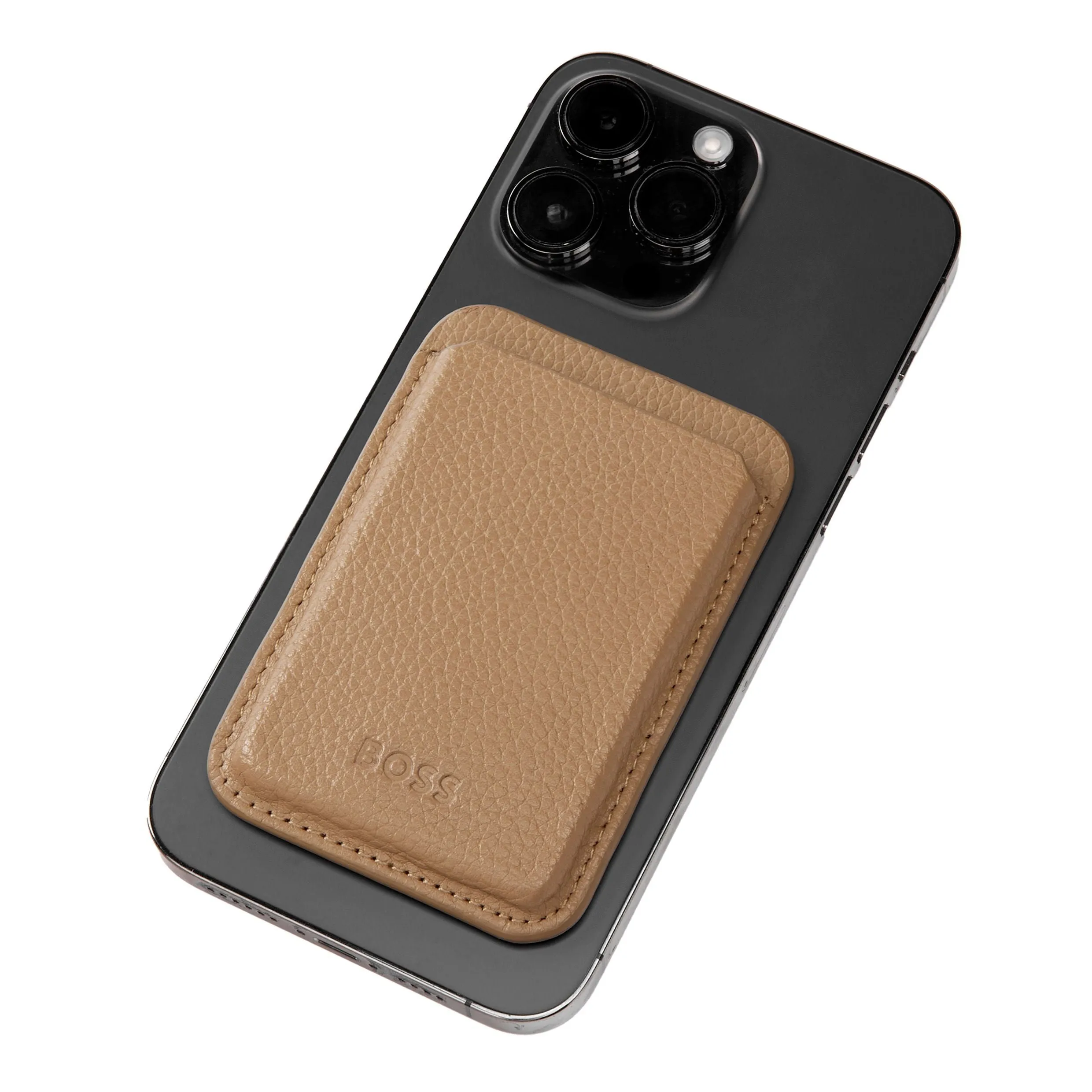 HUGO BOSS HLJ416X - Card holder with Magnet Mobile Classic Grained Camel