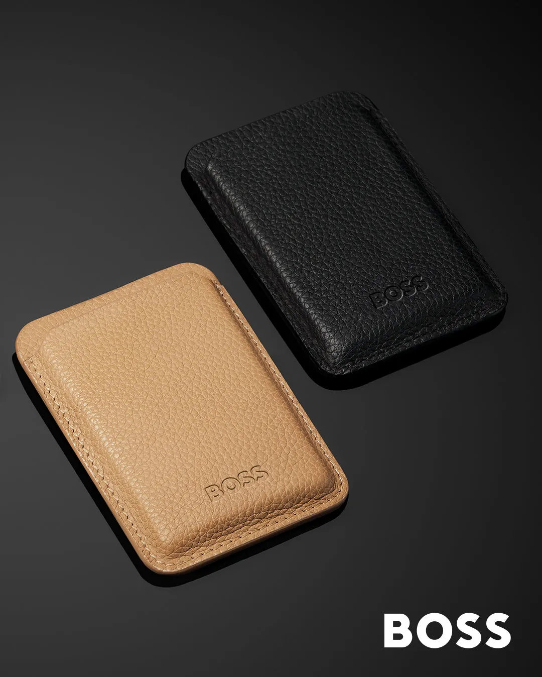 HUGO BOSS HLJ416X - Card holder with Magnet Mobile Classic Grained Camel
