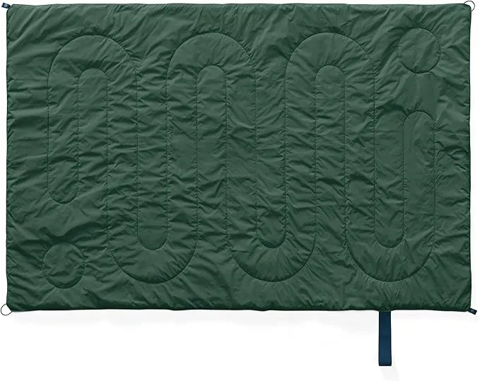 Huzi Infinity Travel - Packable Blanket - Puffy - for Travel Outdoor Picnic Trip Camping Beach - 57 x 38 (Pine Green)