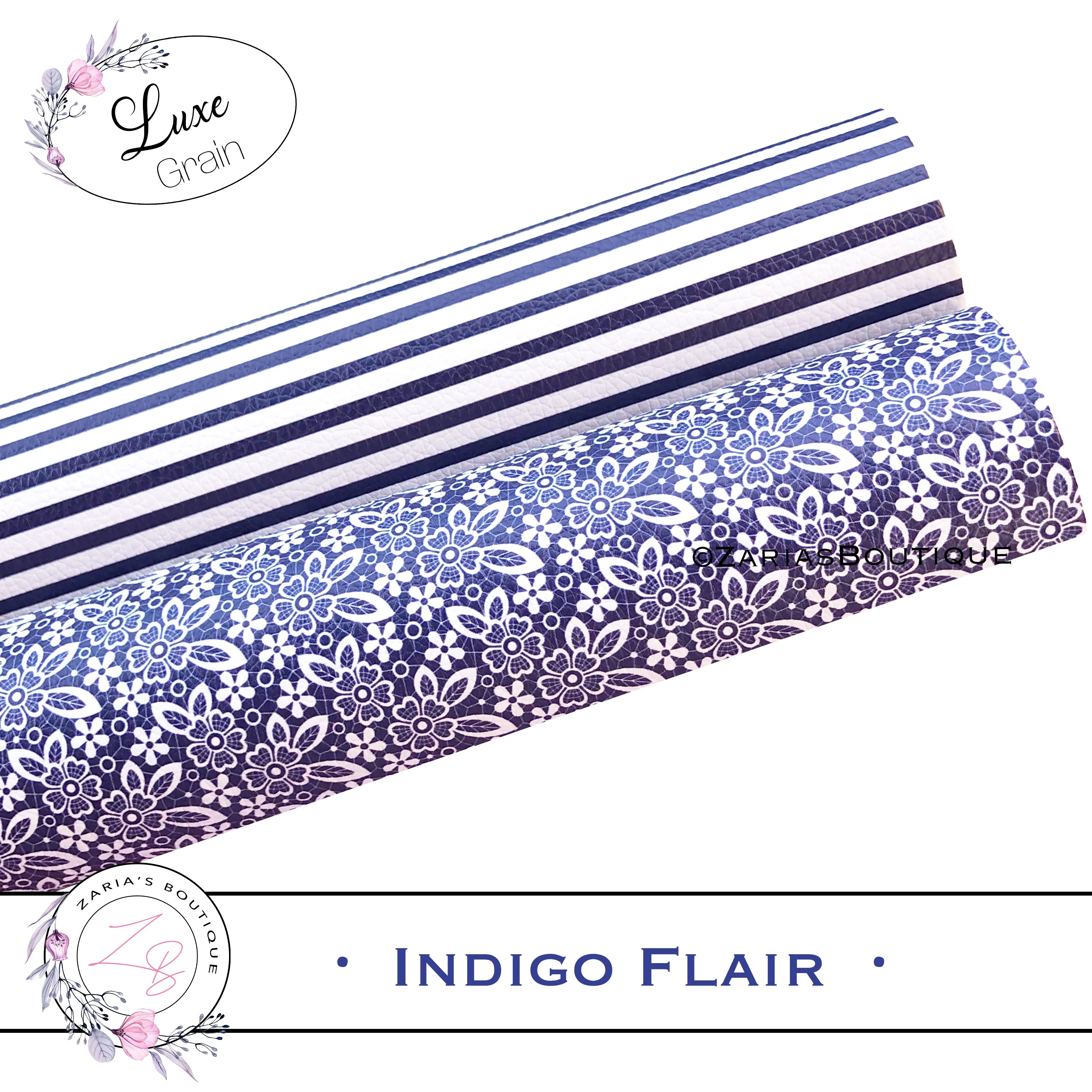 ⋅ Indigo Flair ⋅ Custom Vegan Faux Leather ⋅