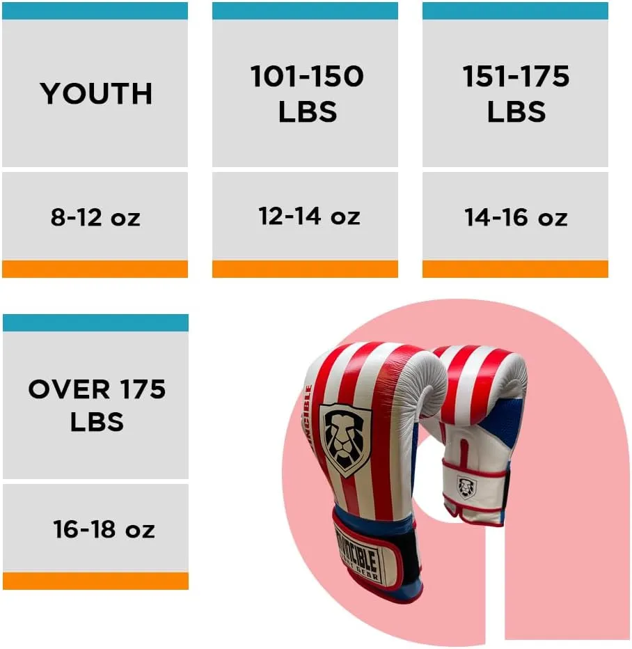 Invincible Fight Gear Hook and Loop Leather Training Boxing Gloves