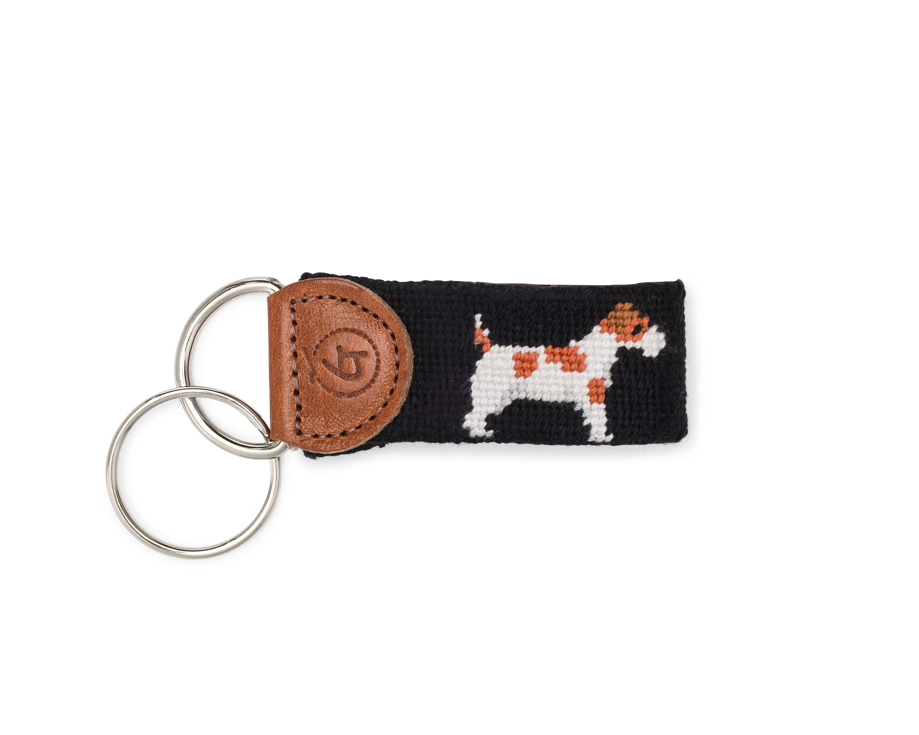 Jack Russell Needlepoint Keychain