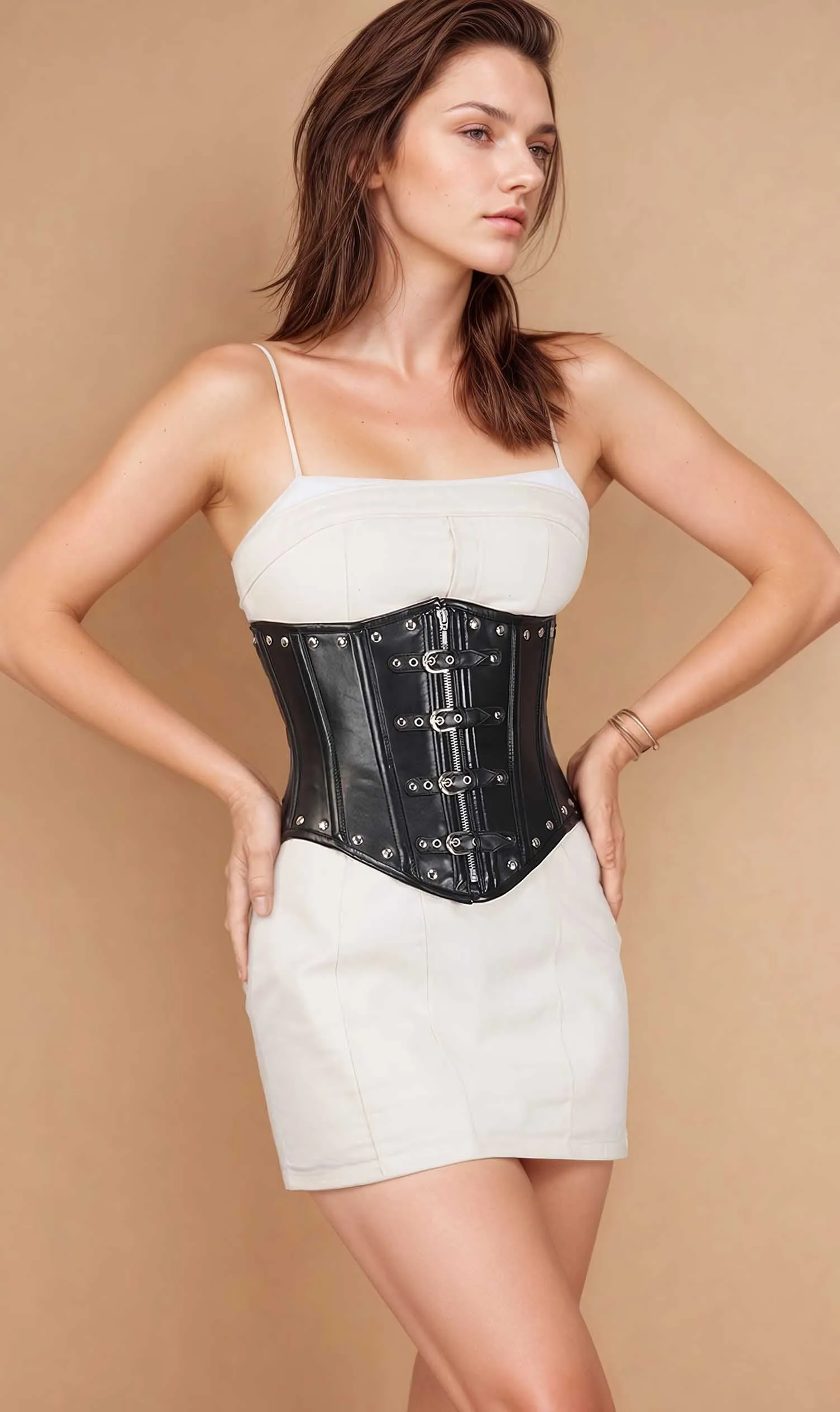 Janai Black Long Underbust Corset