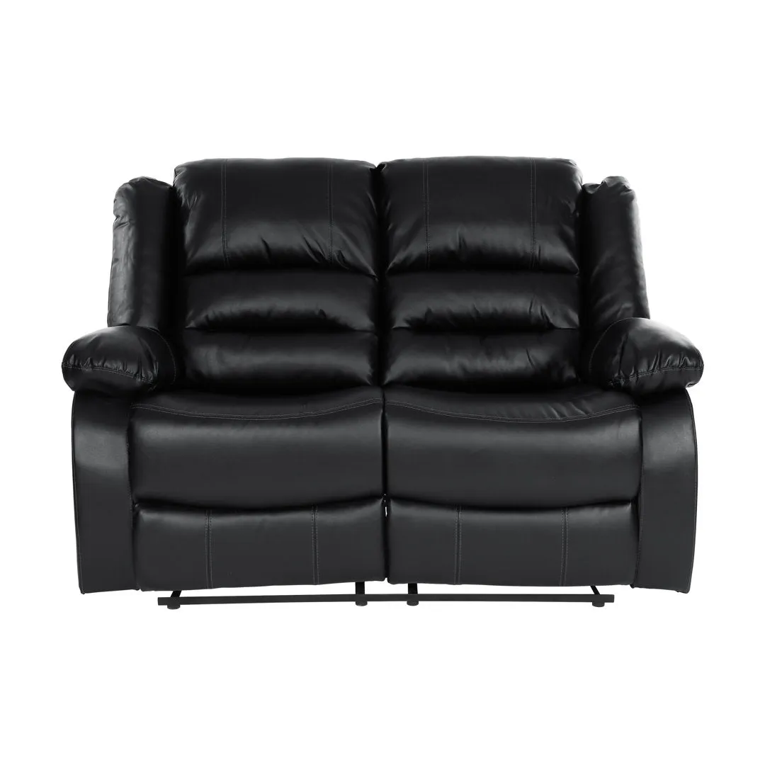 Jianyu 62" Faux Leather Pillow Top Arm Reclining Loveseat Red Barrel Studio® Leather Type: Black Faux Leather