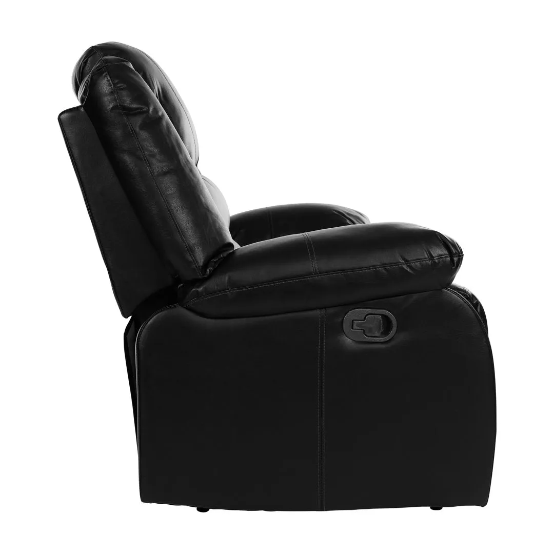 Jianyu 62" Faux Leather Pillow Top Arm Reclining Loveseat Red Barrel Studio® Leather Type: Black Faux Leather