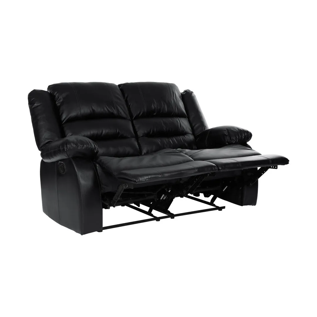 Jianyu 62" Faux Leather Pillow Top Arm Reclining Loveseat Red Barrel Studio® Leather Type: Black Faux Leather