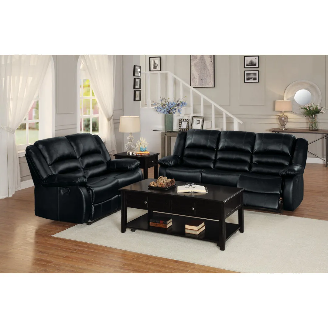 Jianyu 62" Faux Leather Pillow Top Arm Reclining Loveseat Red Barrel Studio® Leather Type: Black Faux Leather