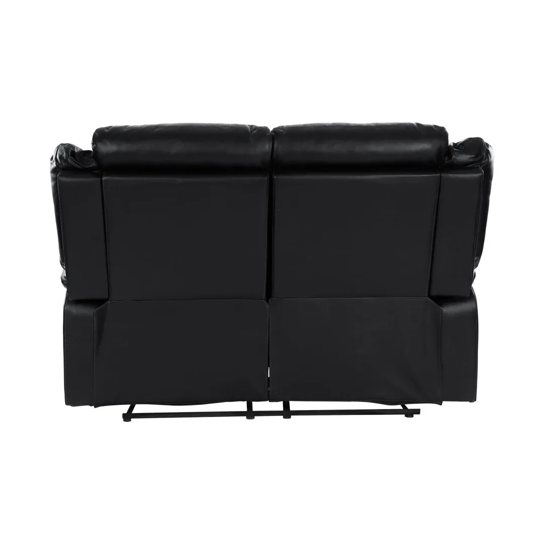 Jianyu 62" Faux Leather Pillow Top Arm Reclining Loveseat Red Barrel Studio® Leather Type: Black Faux Leather