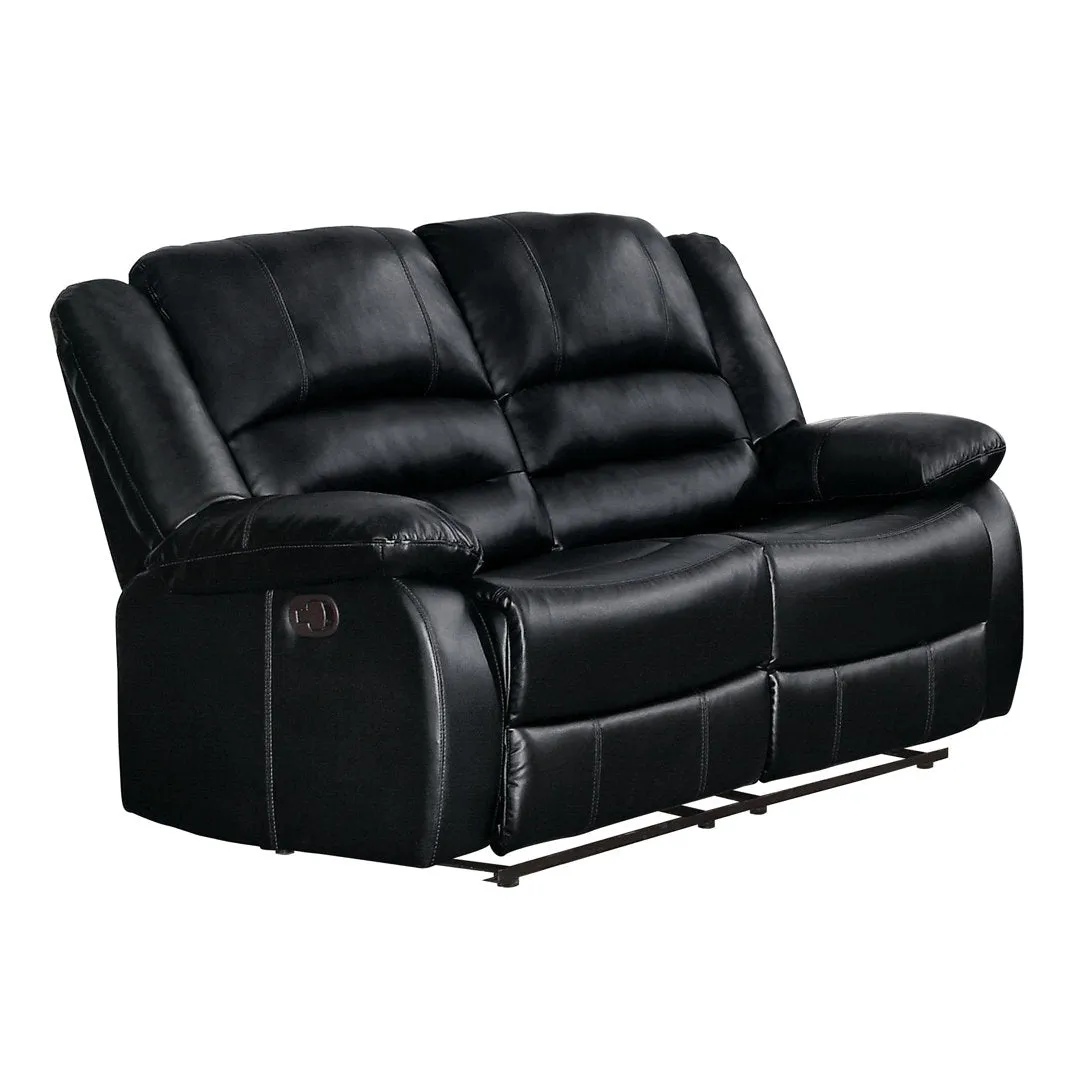 Jianyu 62" Faux Leather Pillow Top Arm Reclining Loveseat Red Barrel Studio® Leather Type: Black Faux Leather