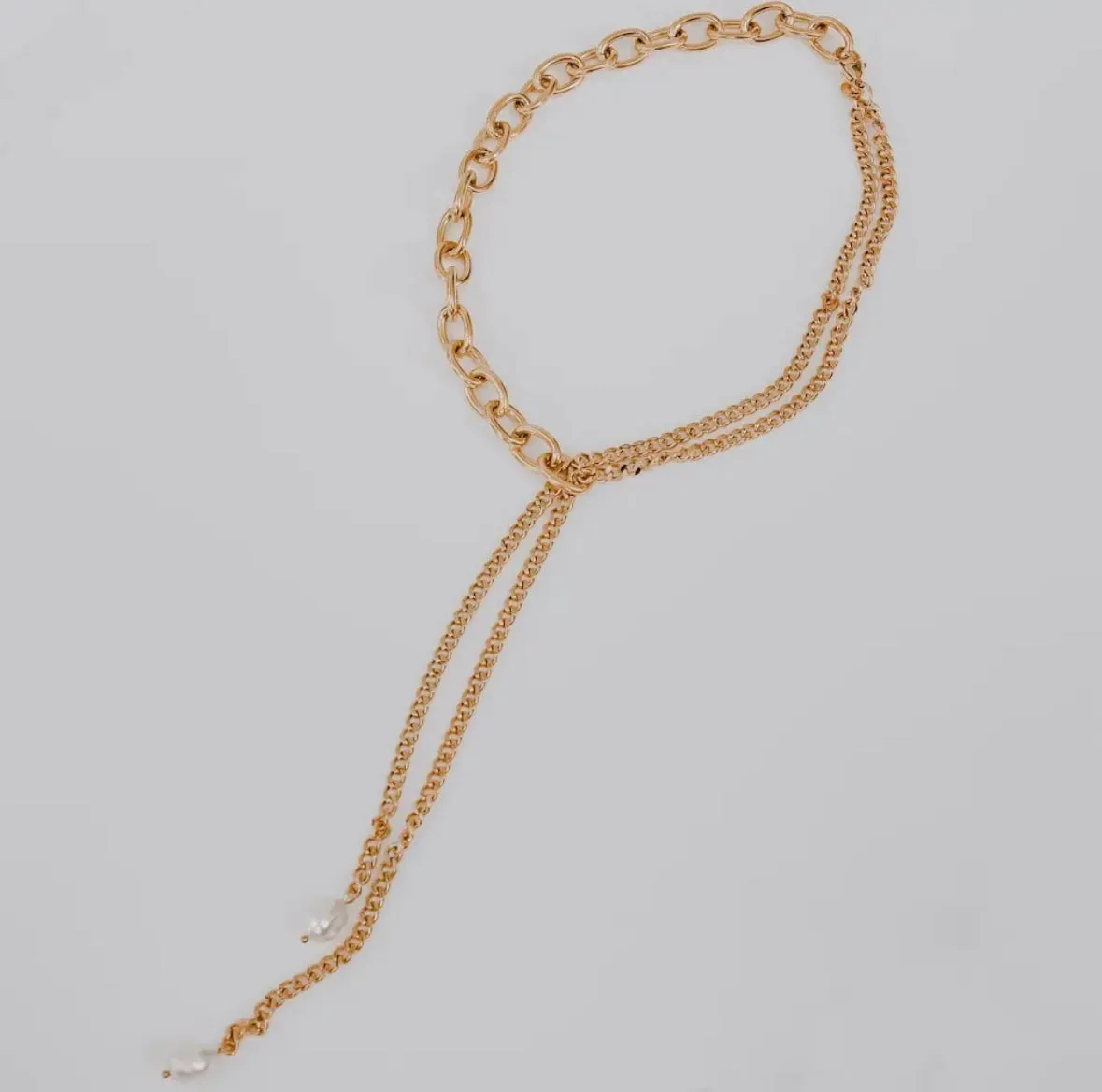 Julia Chains & Pearls Necklace | Water Resistant