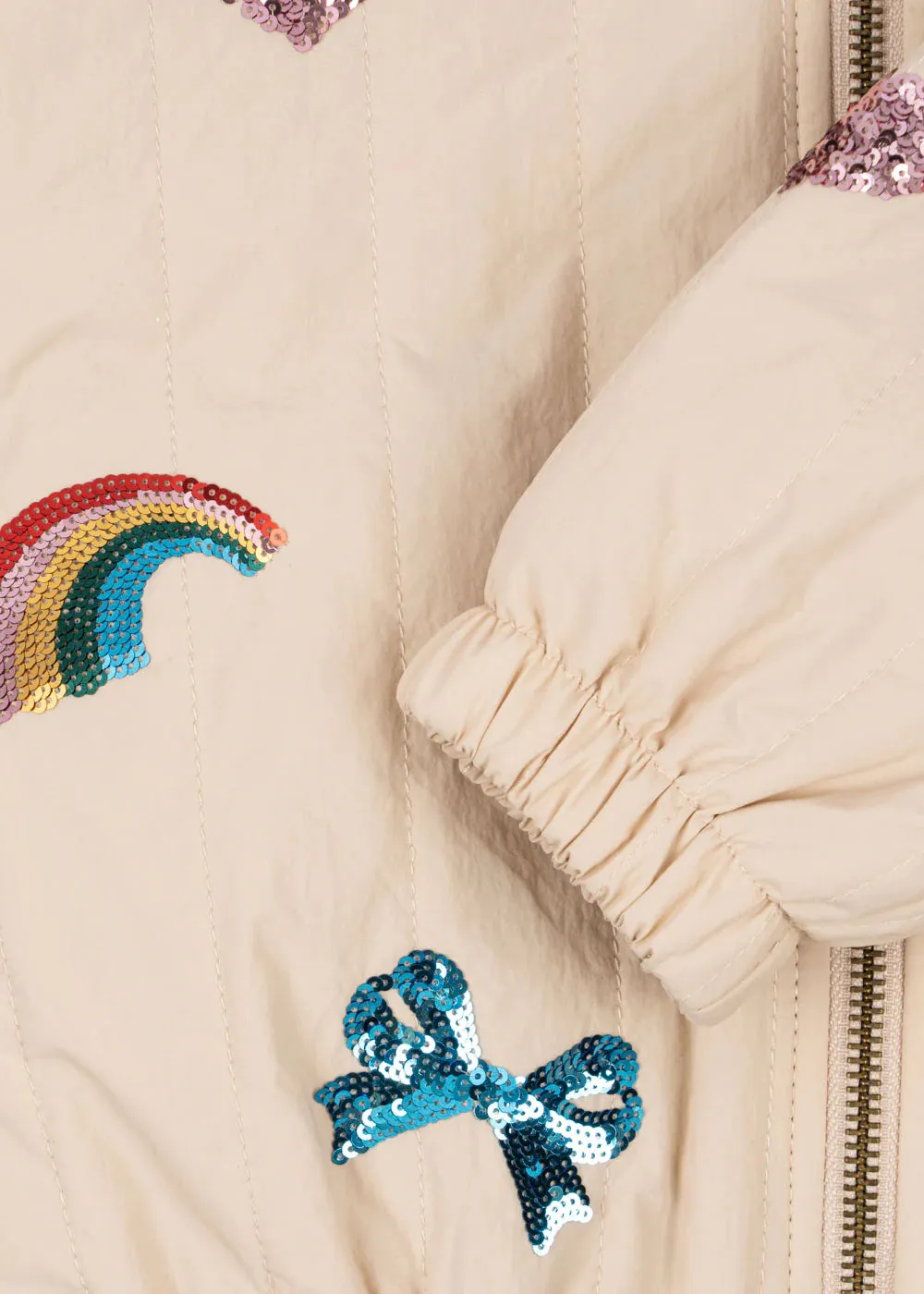 JUNO SEQUIN BOMBER JACKET - SMOKE GRAY