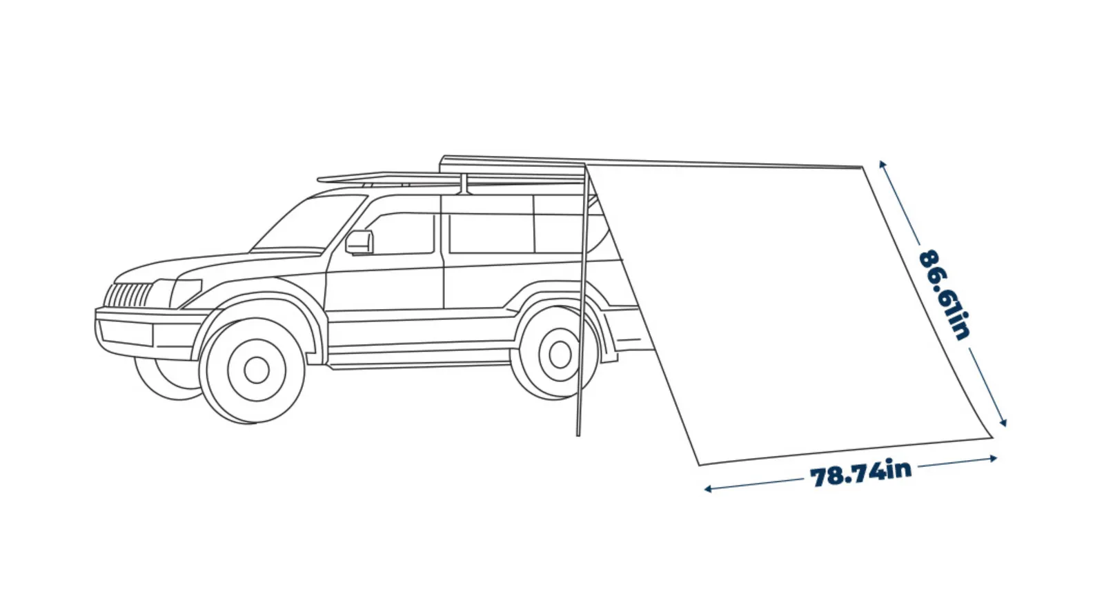 Kakadu BlockOut Awning Front Wall 78