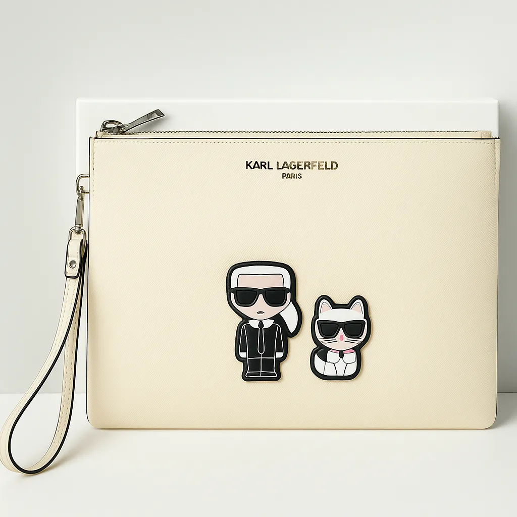 Karl Lagerfeld Paris Cream Wristlet Clutch – Iconic Design