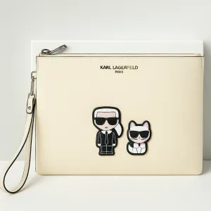 Karl Lagerfeld Paris Cream Wristlet Clutch – Iconic Design