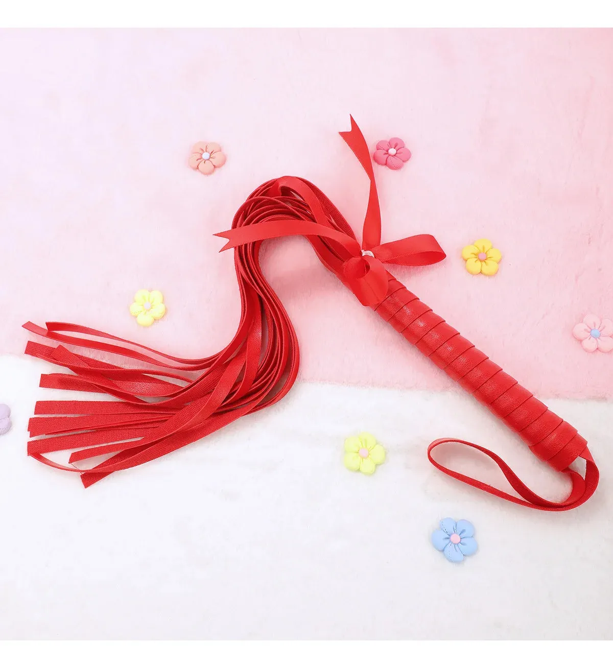 Kawaii Pink PU Leather Bow Flogger (Colors)