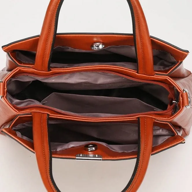 Kayla Letter Embossed Trapeze Bag - 4 Colors