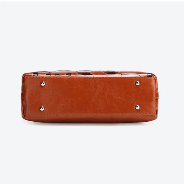 Kayla Letter Embossed Trapeze Bag - 4 Colors