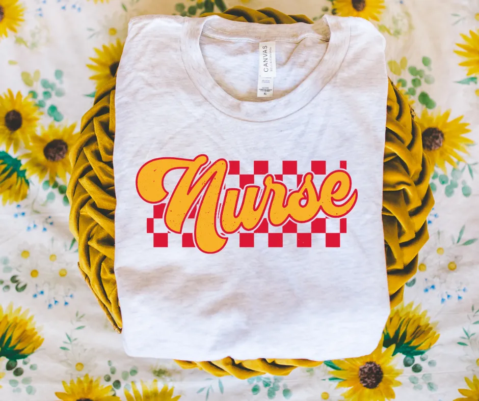 KC Colors Checkered Nurse Ash Tee
