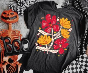KC Flowers & Ghosts Black Tee