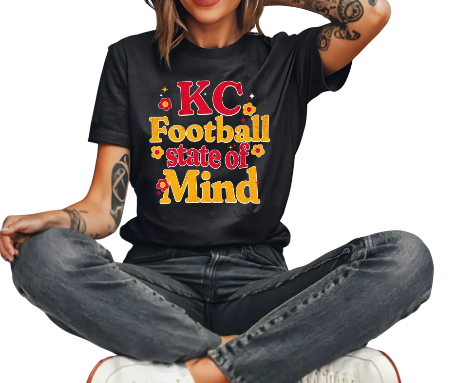 KC Football State of Mind Black Tee