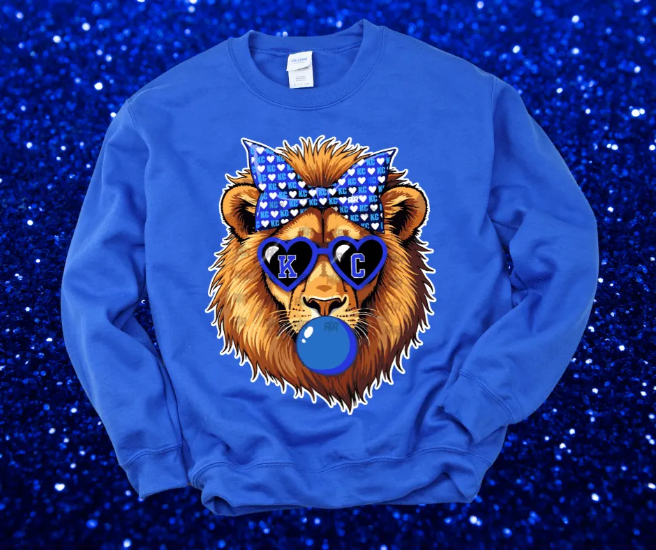 KC Lion Blue Bubble Royal Blue Tee or Sweatshirt