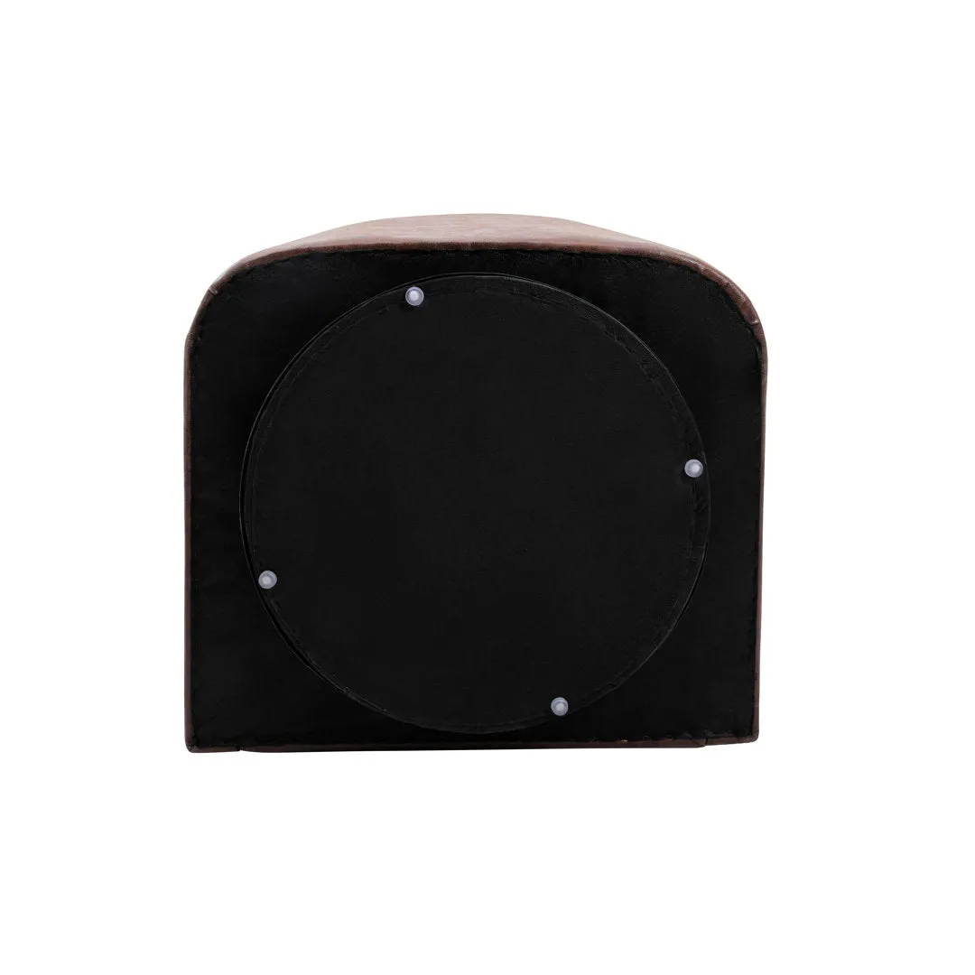Kiersten 28.7" Wide Vegan Leather Swivel Barrel Chair Sand & Stable™ Leather Type: Dark Chocolate Brown Faux Leather