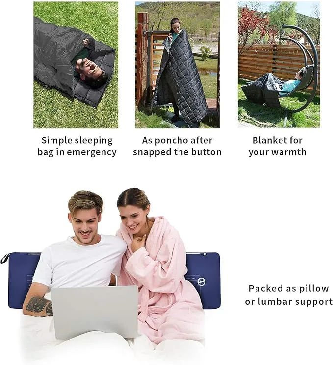 KingCamp Down Camping Blanket - Packable Lightweight Travel Blanket for Stadium, Camping, Backpacking, Compact & Water Resistant & Warm Airplane Quilt