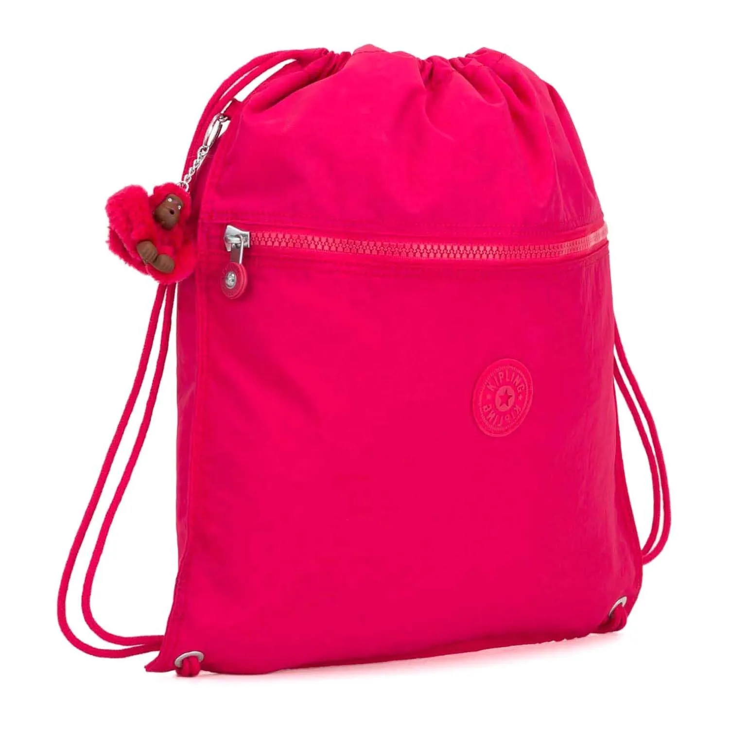 Kipling-Supertaboo-Medium Drawstring Swim Bag -True Pink-09487-09F