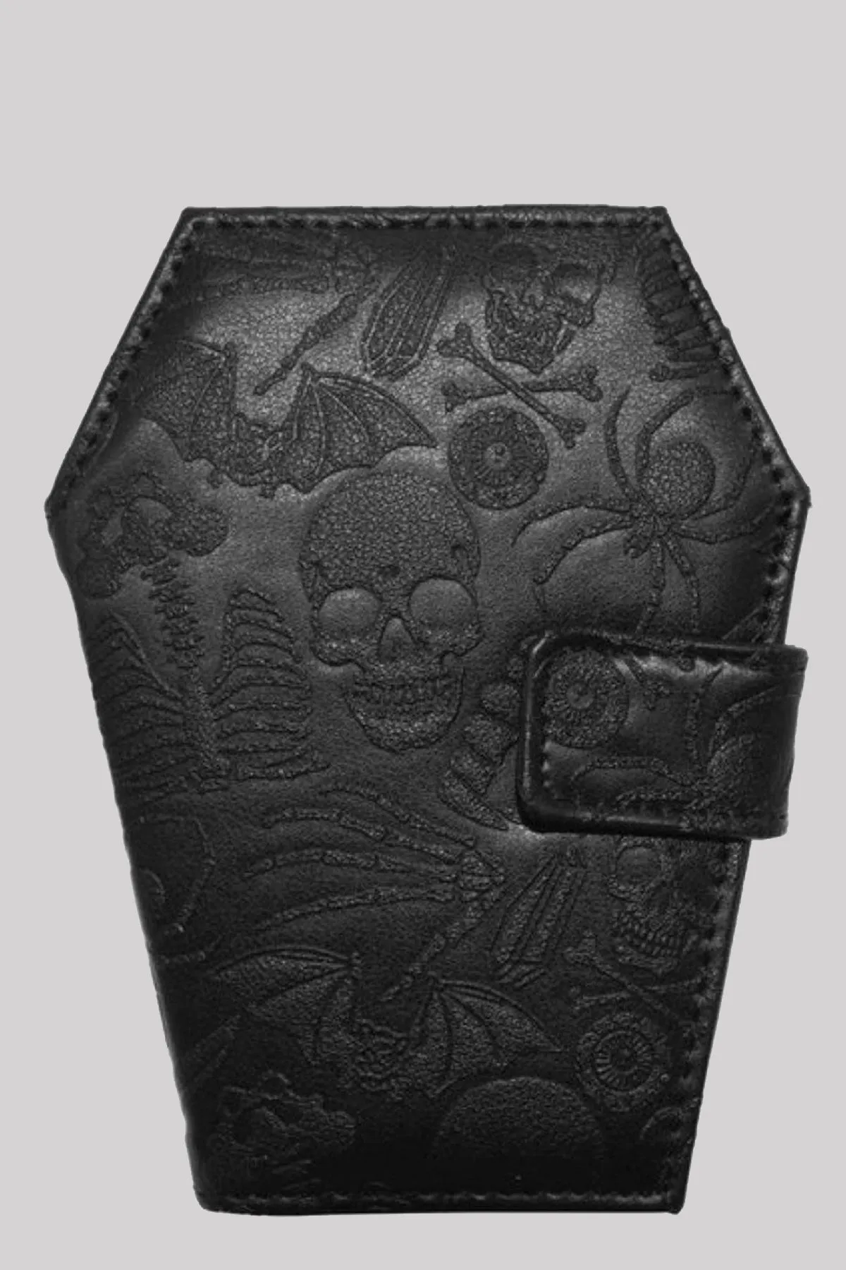 Kreepsville 666 Embossed Skull Coffin Faux Leather Wallet