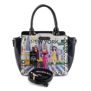 La Philipe Lp1003 10 New York City Handbag Satchel Pu Leather