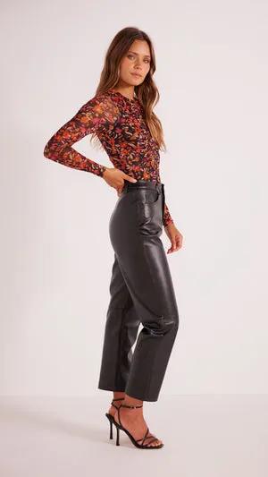 LANI FAUX LEATHER PANT BLACK